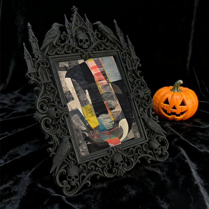 High-demand Gothic Dark-style Photo Frame | Witchy Spell Book Embroidery Shop Decor, Photo Ornament, Wall-mountable & Tabletop, Scratch-resi
