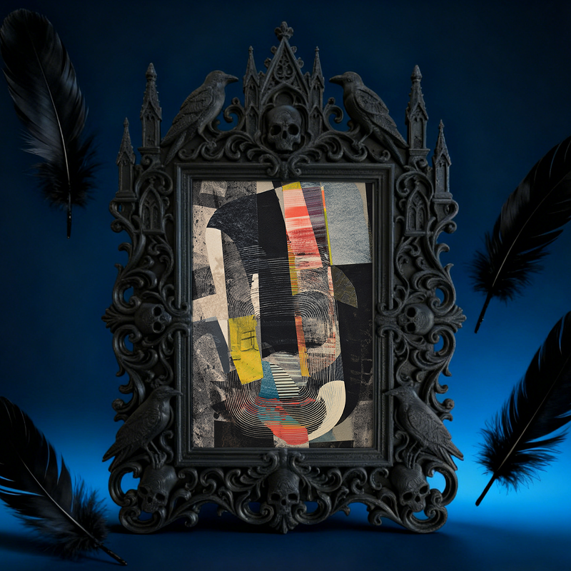 High-demand Gothic Dark-style Photo Frame | Witchy Spell Book Embroidery Shop Decor, Photo Ornament, Wall-mountable & Tabletop, Scratch-resi