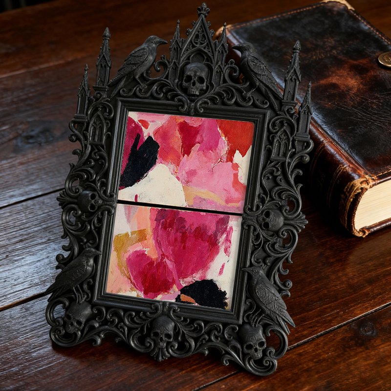 Trend-forward Gothic Dark-style Photo Frame | Gothic Vintage Hat Shop Window Decor, Photo Ornament, Wall/Table Dual-use, Eco-friendly Frame