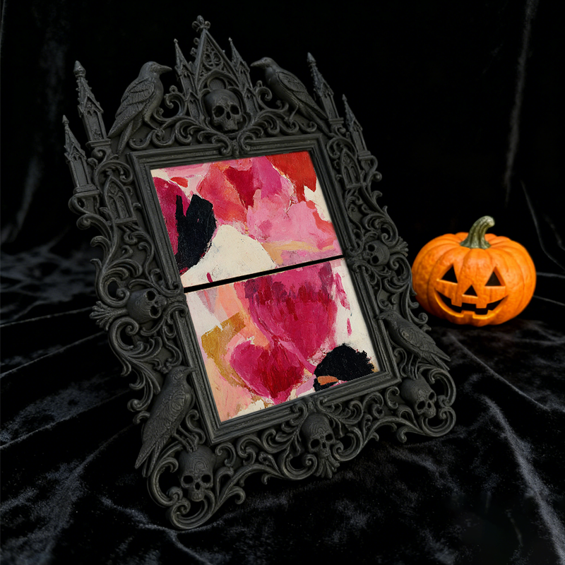 Trend-forward Gothic Dark-style Photo Frame | Gothic Vintage Hat Shop Window Decor, Photo Ornament, Wall/Table Dual-use, Eco-friendly Frame