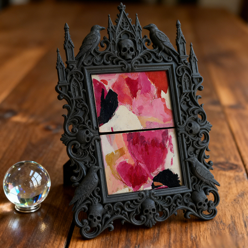 Trend-forward Gothic Dark-style Photo Frame | Gothic Vintage Hat Shop Window Decor, Photo Ornament, Wall/Table Dual-use, Eco-friendly Frame
