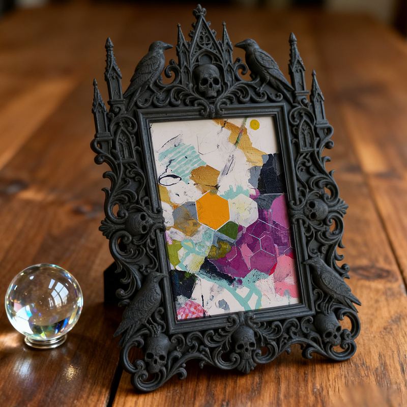 Must-own Gothic Dark-style Photo Frame | Dark Art Tattoo Studio Aftercare Shop Decor, Photo Ornament, Wall-mountable & Tabletop, Slim Frame