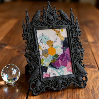 Must-own Gothic Dark-style Photo Frame | Dark Art Tattoo Studio Aftercare Shop Decor, Photo Ornament, Wall-mountable & Tabletop, Slim Frame