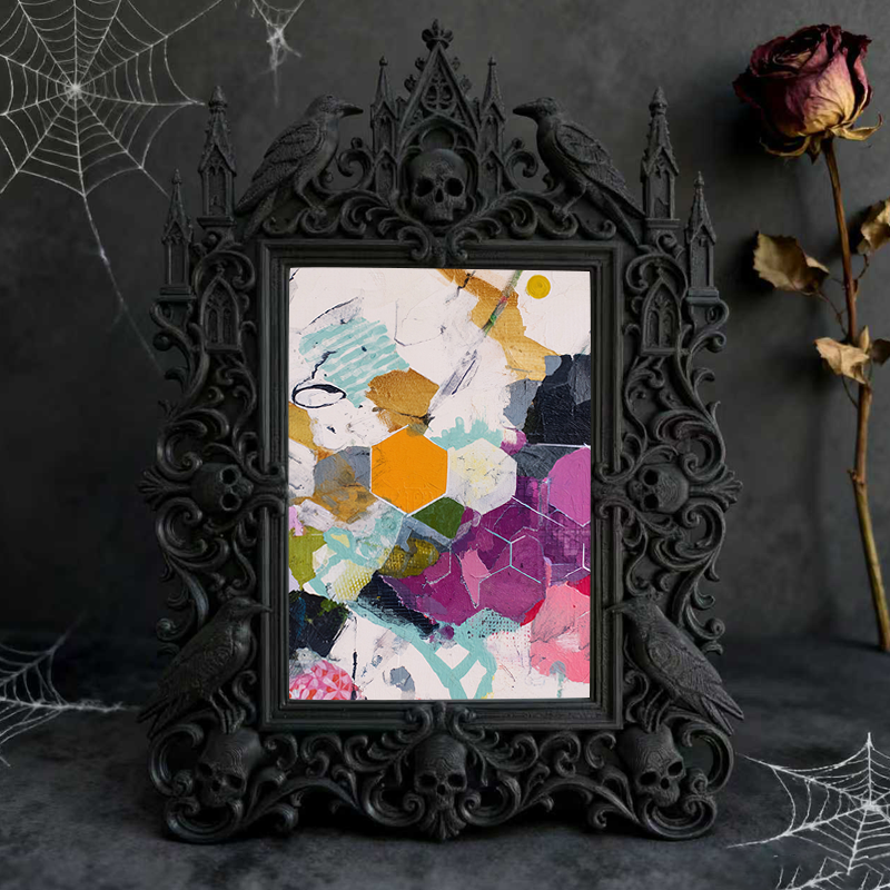 Must-own Gothic Dark-style Photo Frame | Dark Art Tattoo Studio Aftercare Shop Decor, Photo Ornament, Wall-mountable & Tabletop, Slim Frame