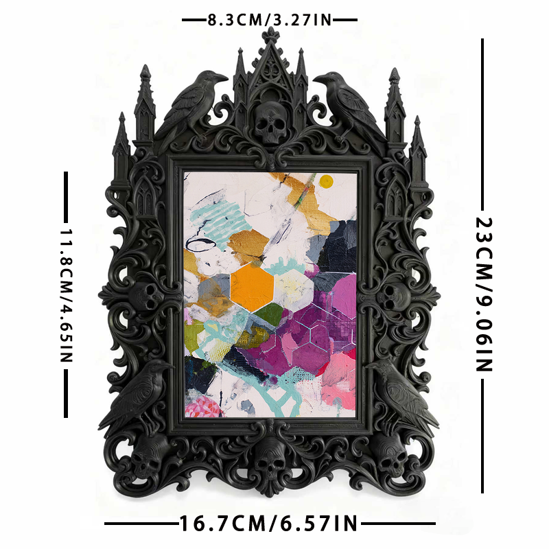 Must-own Gothic Dark-style Photo Frame | Dark Art Tattoo Studio Aftercare Shop Decor, Photo Ornament, Wall-mountable & Tabletop, Slim Frame