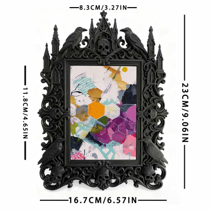 Must-own Gothic Dark-style Photo Frame | Dark Art Tattoo Studio Aftercare Shop Decor, Photo Ornament, Wall-mountable & Tabletop, Slim Frame