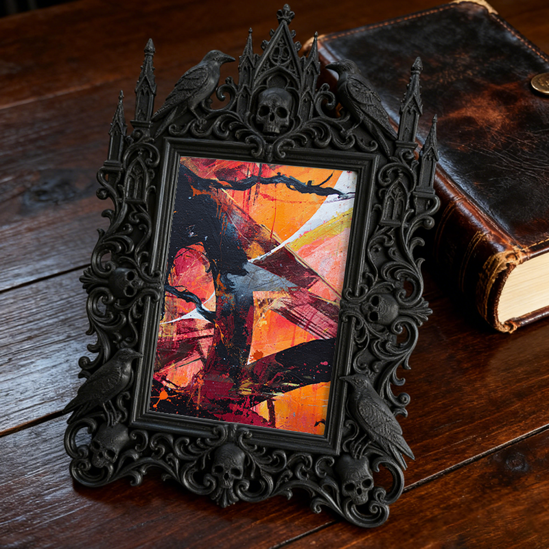 Customer-loved Gothic Dark-style Photo Frame | Vampire Themed New Year’s Eve Party Decor, Photo Ornament, Dual-use Display, Sturdy Frame