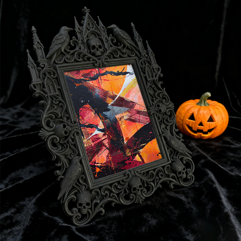 Customer-loved Gothic Dark-style Photo Frame | Vampire Themed New Year’s Eve Party Decor, Photo Ornament, Dual-use Display, Sturdy Frame