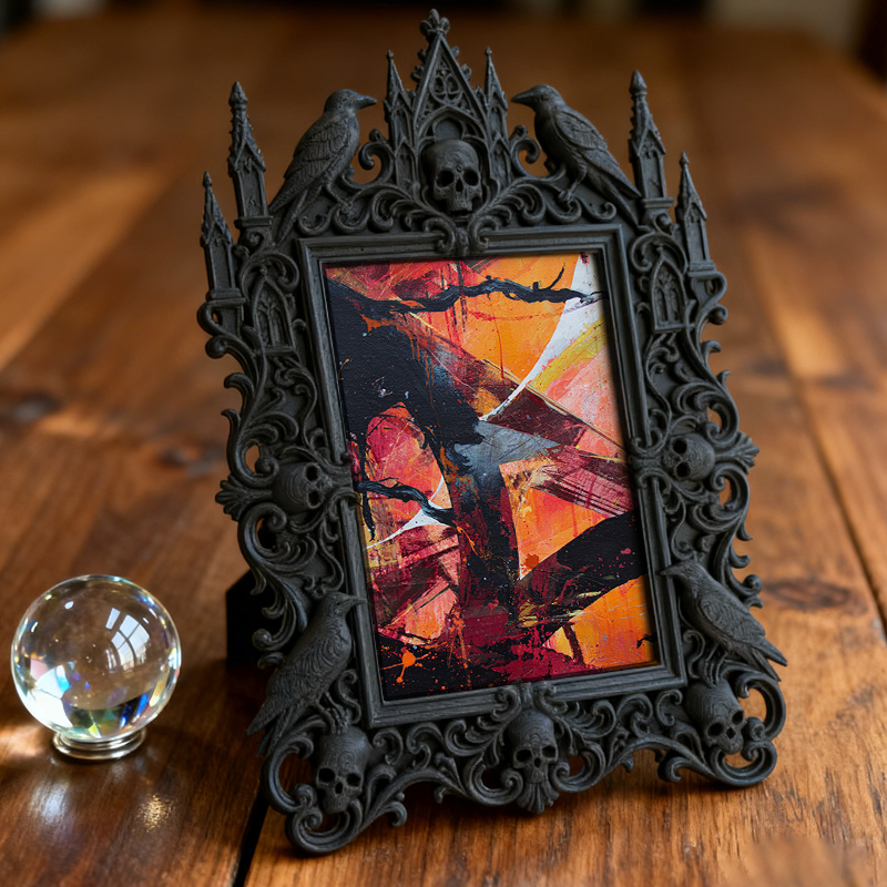 Customer-loved Gothic Dark-style Photo Frame | Vampire Themed New Year’s Eve Party Decor, Photo Ornament, Dual-use Display, Sturdy Frame