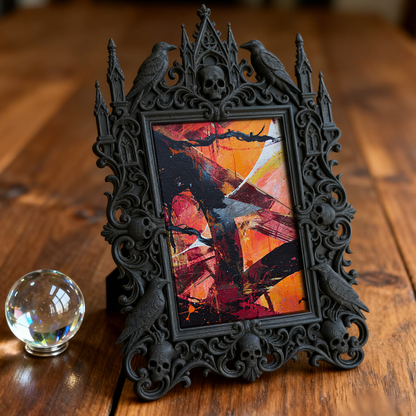 Customer-loved Gothic Dark-style Photo Frame | Vampire Themed New Year’s Eve Party Decor, Photo Ornament, Dual-use Display, Sturdy Frame