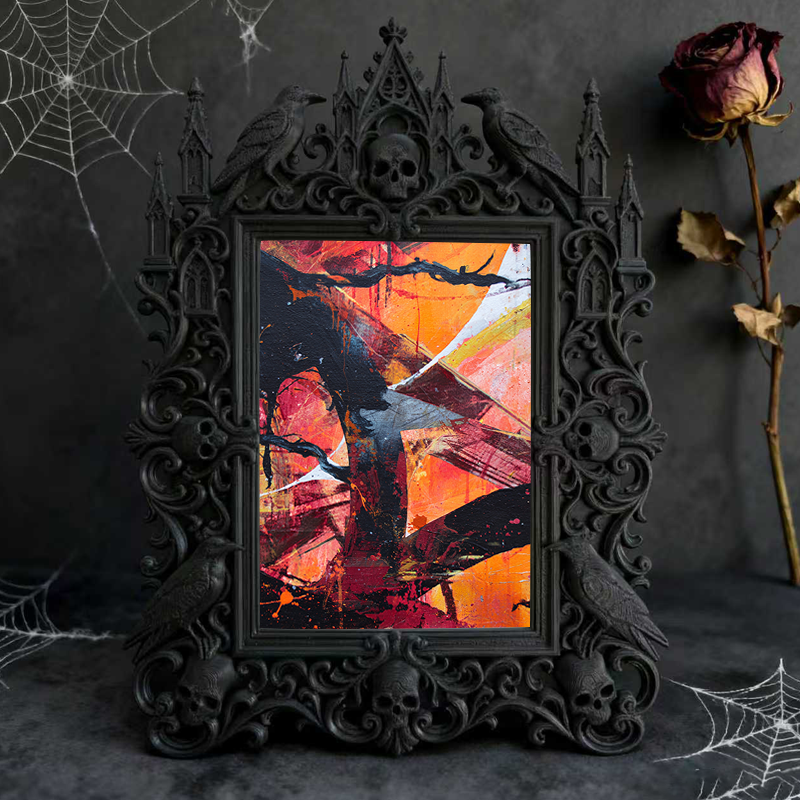 Customer-loved Gothic Dark-style Photo Frame | Vampire Themed New Year’s Eve Party Decor, Photo Ornament, Dual-use Display, Sturdy Frame