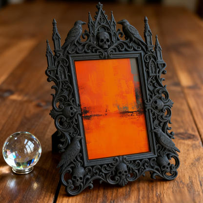 Limited-stock Gothic Dark-style Photo Frame | Occult Astrology Tarot Cloth Shop Decor, Photo Ornament, Wall-mountable & Tabletop, Collectibl