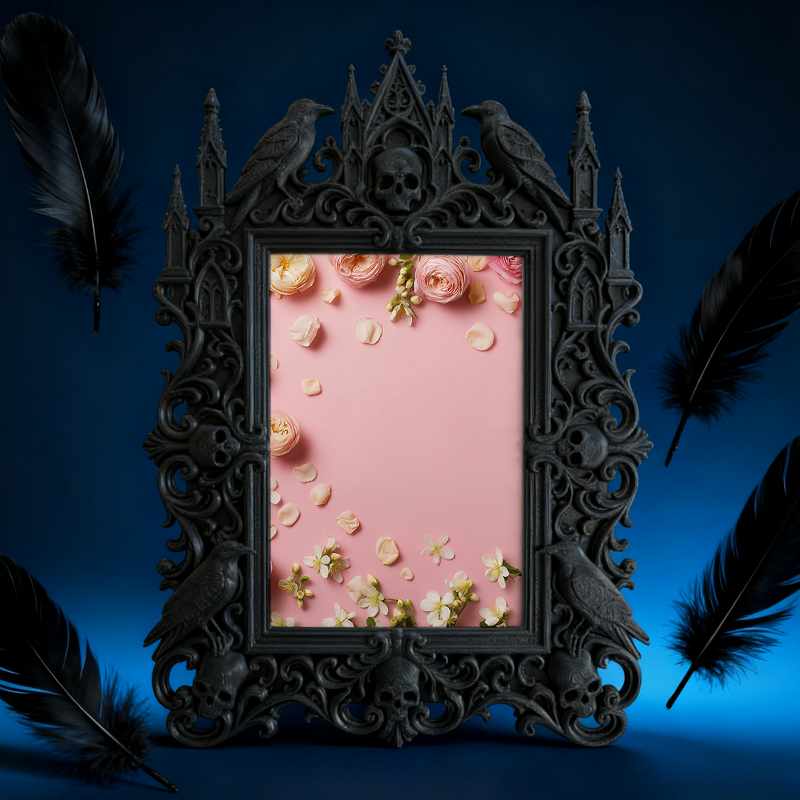 Hard-to-get Gothic Dark-style Photo Frame | Werewolf-themed Forest Cabin Bedroom Decor, Photo Ornament, Wall/Table Dual-use, Rustic Frame