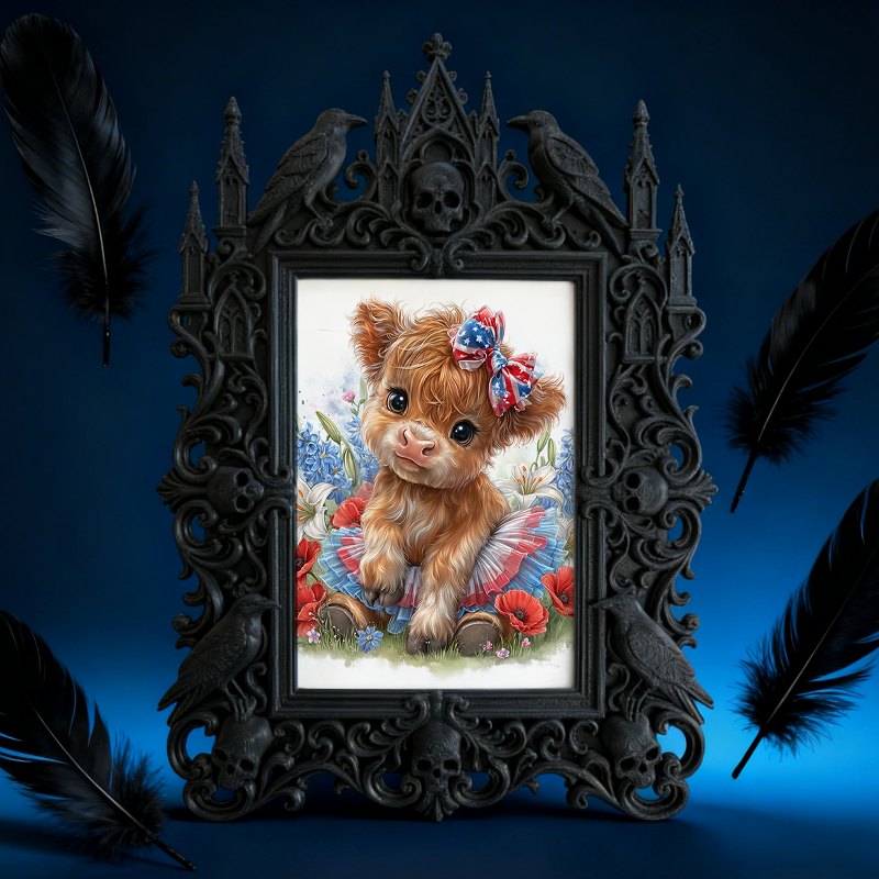 Cool-edgy Gothic Dark-style Photo Frame | Horror Video Game Concept Art Studio Decor, Photo Ornament, Dual-use Display, Minimalist Frame