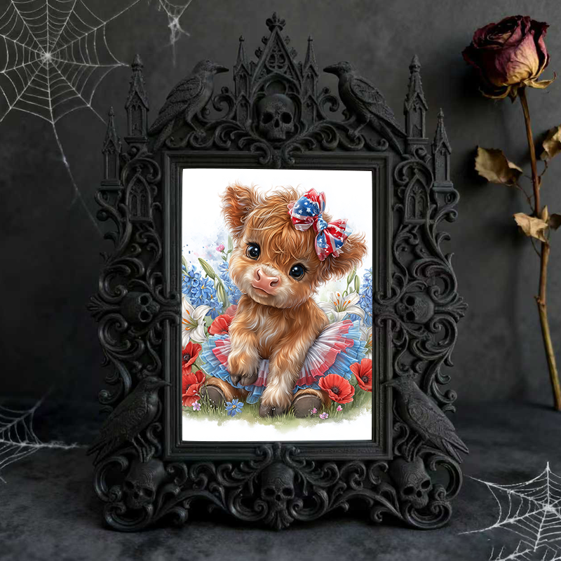 Cool-edgy Gothic Dark-style Photo Frame | Horror Video Game Concept Art Studio Decor, Photo Ornament, Dual-use Display, Minimalist Frame