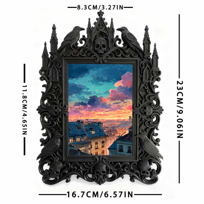 Classy-dark Gothic Dark-style Photo Frame | Dark Academia Book Folding Workshop Decor, Photo Ornament, Wall-mountable & Tabletop, Practical 
