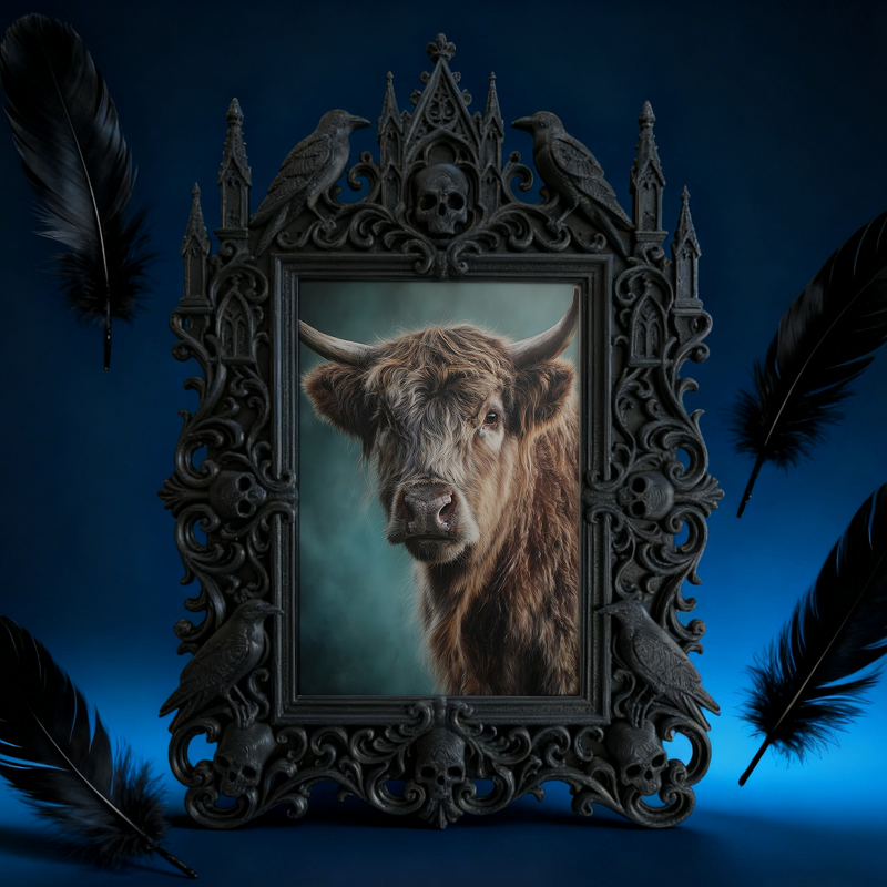 Unique-design Gothic Dark-style Photo Frame | Witchy Moon Phase Candle Holder Shop Decor, Photo Ornament, Wall-mountable & Tabletop, Portabl