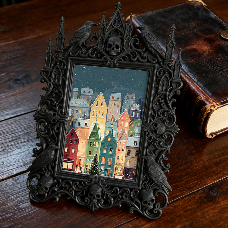 Tough-durable Gothic Dark-style Photo Frame | Gothic Body Piercing Aftercare Shop Decor, Photo Ornament, Dual-use Display, Wear-resistant Fr