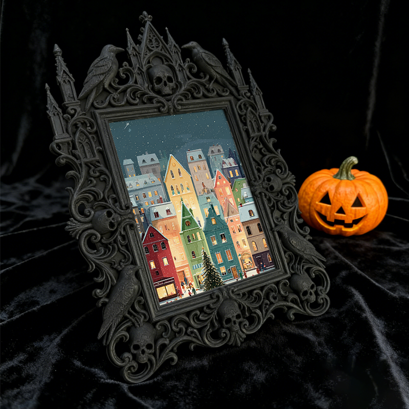 Tough-durable Gothic Dark-style Photo Frame | Gothic Body Piercing Aftercare Shop Decor, Photo Ornament, Dual-use Display, Wear-resistant Fr