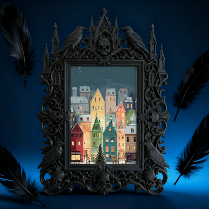 Tough-durable Gothic Dark-style Photo Frame | Gothic Body Piercing Aftercare Shop Decor, Photo Ornament, Dual-use Display, Wear-resistant Fr