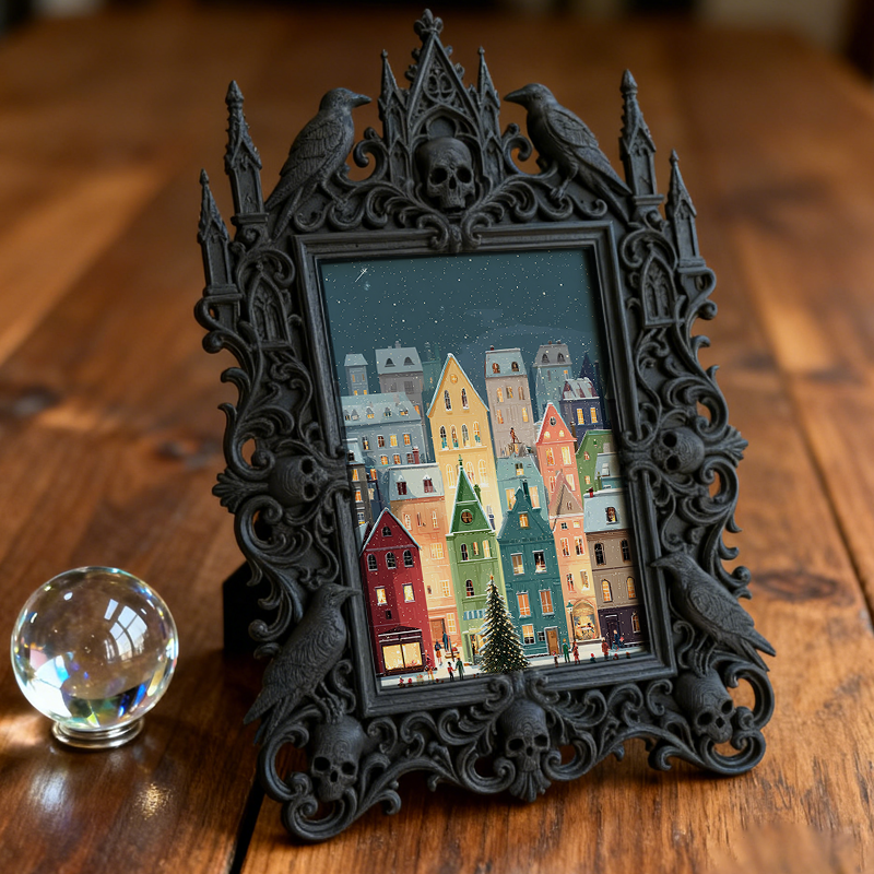 Tough-durable Gothic Dark-style Photo Frame | Gothic Body Piercing Aftercare Shop Decor, Photo Ornament, Dual-use Display, Wear-resistant Fr