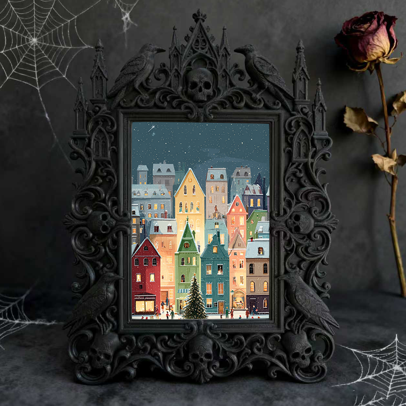 Tough-durable Gothic Dark-style Photo Frame | Gothic Body Piercing Aftercare Shop Decor, Photo Ornament, Dual-use Display, Wear-resistant Fr
