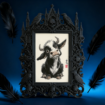 Refined-spooky Gothic Dark-style Photo Frame | Paranormal Museum Gift Shop Counter Decor, Photo Ornament, Wall-mountable & Tabletop, Elegant
