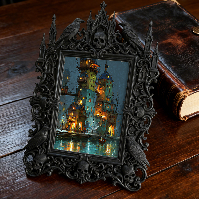 Collector-favorite Gothic Dark-style Photo Frame | Vintage Horror Comic Book Cover Shop Decor, Photo Ornament, Wall/Table Dual-use, Display-