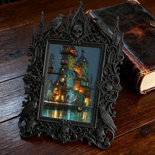 Collector-favorite Gothic Dark-style Photo Frame | Vintage Horror Comic Book Cover Shop Decor, Photo Ornament, Wall/Table Dual-use, Display-