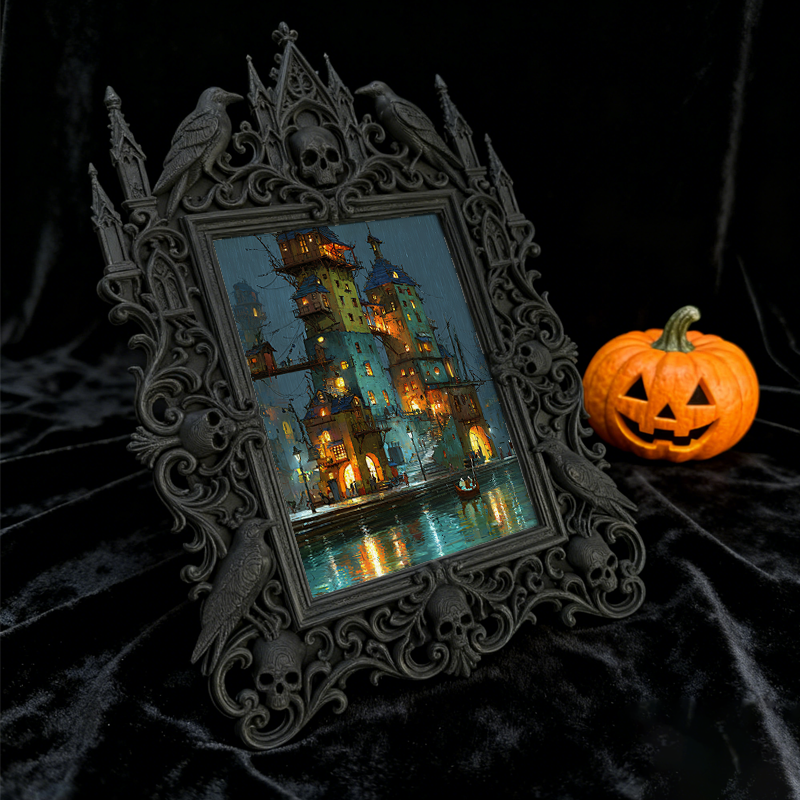 Collector-favorite Gothic Dark-style Photo Frame | Vintage Horror Comic Book Cover Shop Decor, Photo Ornament, Wall/Table Dual-use, Display-