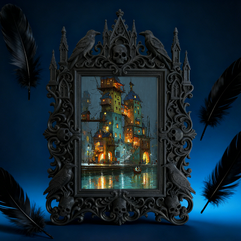 Collector-favorite Gothic Dark-style Photo Frame | Vintage Horror Comic Book Cover Shop Decor, Photo Ornament, Wall/Table Dual-use, Display-