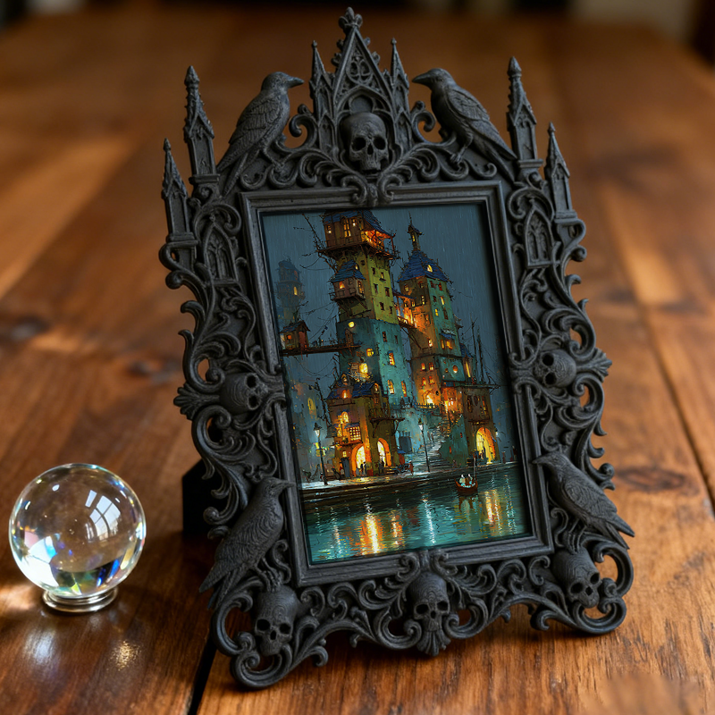 Collector-favorite Gothic Dark-style Photo Frame | Vintage Horror Comic Book Cover Shop Decor, Photo Ornament, Wall/Table Dual-use, Display-