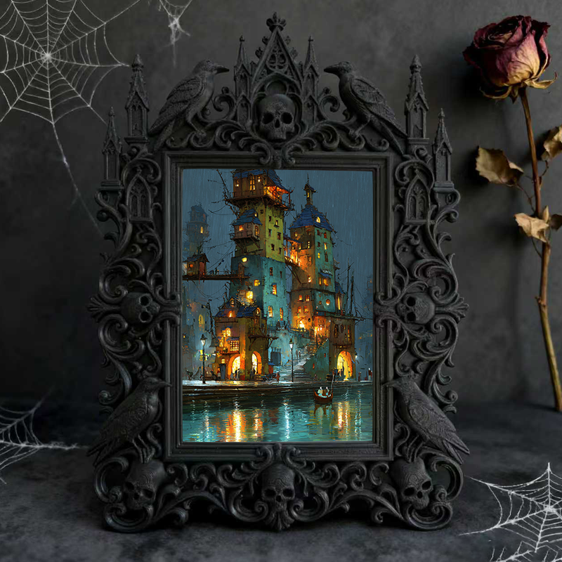 Collector-favorite Gothic Dark-style Photo Frame | Vintage Horror Comic Book Cover Shop Decor, Photo Ornament, Wall/Table Dual-use, Display-