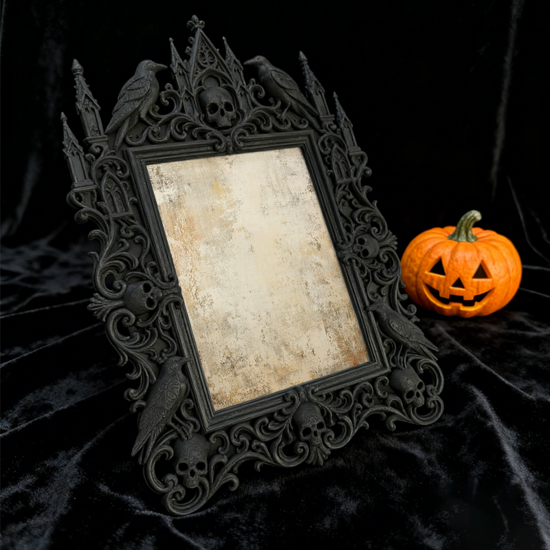 Top-choice Gothic Dark-style Photo Frame | Dark Academia Dormitory Book Nook Decor, Photo Ornament, Wall/Table Dual-use, Durable Frame