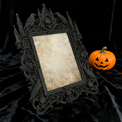 Top-choice Gothic Dark-style Photo Frame | Dark Academia Dormitory Book Nook Decor, Photo Ornament, Wall/Table Dual-use, Durable Frame