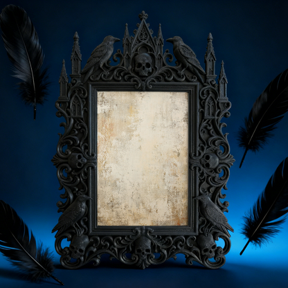 Top-choice Gothic Dark-style Photo Frame | Dark Academia Dormitory Book Nook Decor, Photo Ornament, Wall/Table Dual-use, Durable Frame