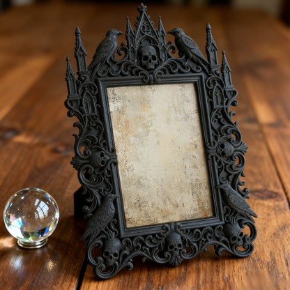 Top-choice Gothic Dark-style Photo Frame | Dark Academia Dormitory Book Nook Decor, Photo Ornament, Wall/Table Dual-use, Durable Frame