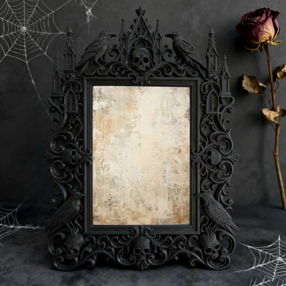 Top-choice Gothic Dark-style Photo Frame | Dark Academia Dormitory Book Nook Decor, Photo Ornament, Wall/Table Dual-use, Durable Frame