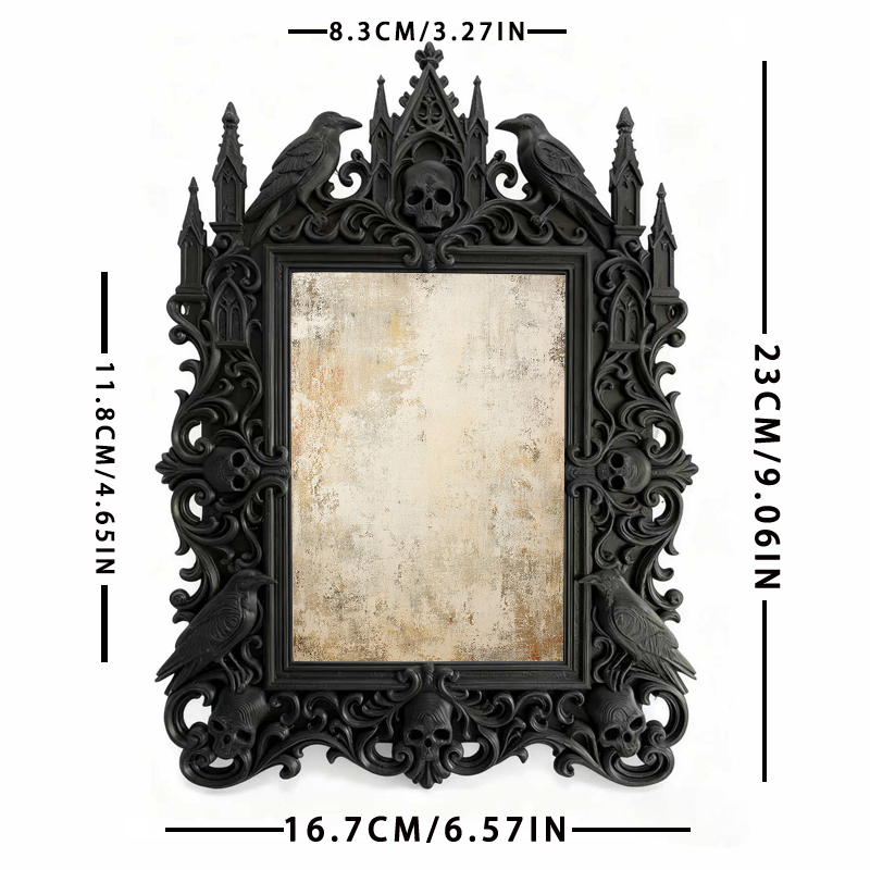 Top-choice Gothic Dark-style Photo Frame | Dark Academia Dormitory Book Nook Decor, Photo Ornament, Wall/Table Dual-use, Durable Frame