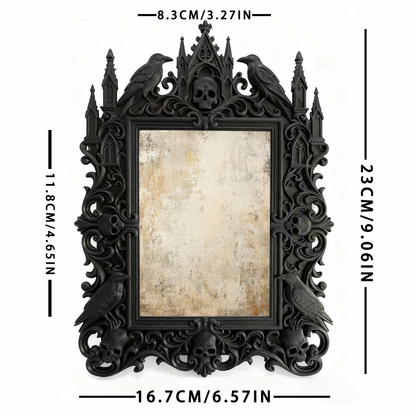Top-choice Gothic Dark-style Photo Frame | Dark Academia Dormitory Book Nook Decor, Photo Ornament, Wall/Table Dual-use, Durable Frame