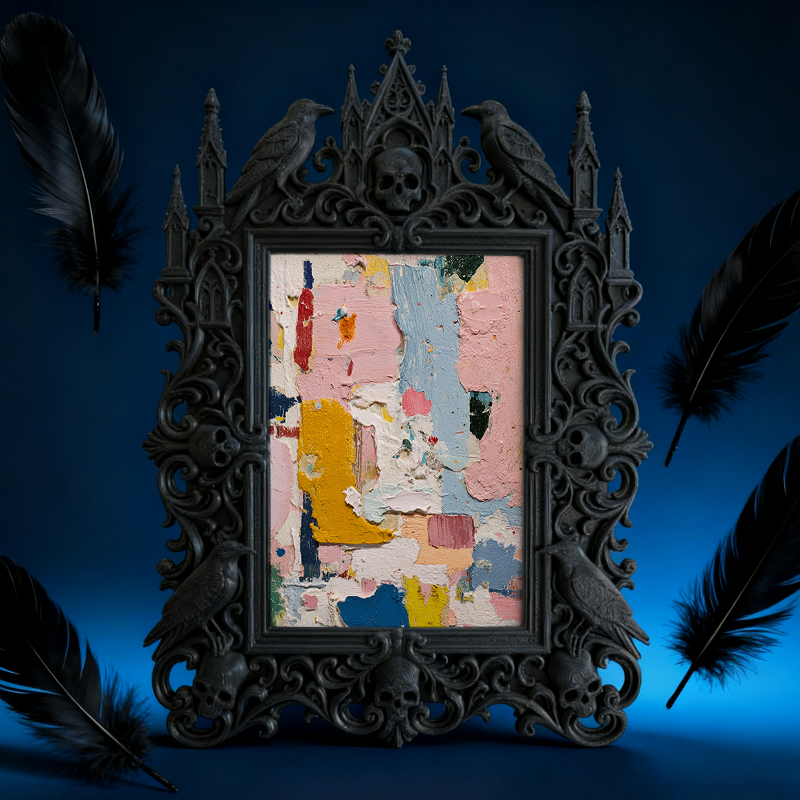 Crowd-pleaser Gothic Dark-style Photo Frame | Horror Cosplay Photoshoot Studio Decor, Photo Ornament, Wall-mountable & Tabletop, Lightweight