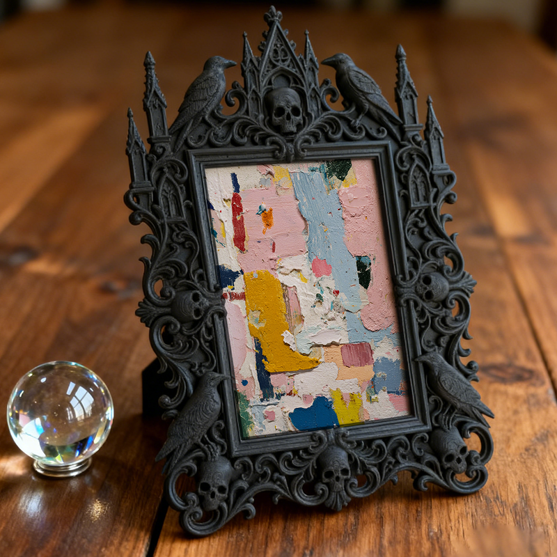 Crowd-pleaser Gothic Dark-style Photo Frame | Horror Cosplay Photoshoot Studio Decor, Photo Ornament, Wall-mountable & Tabletop, Lightweight