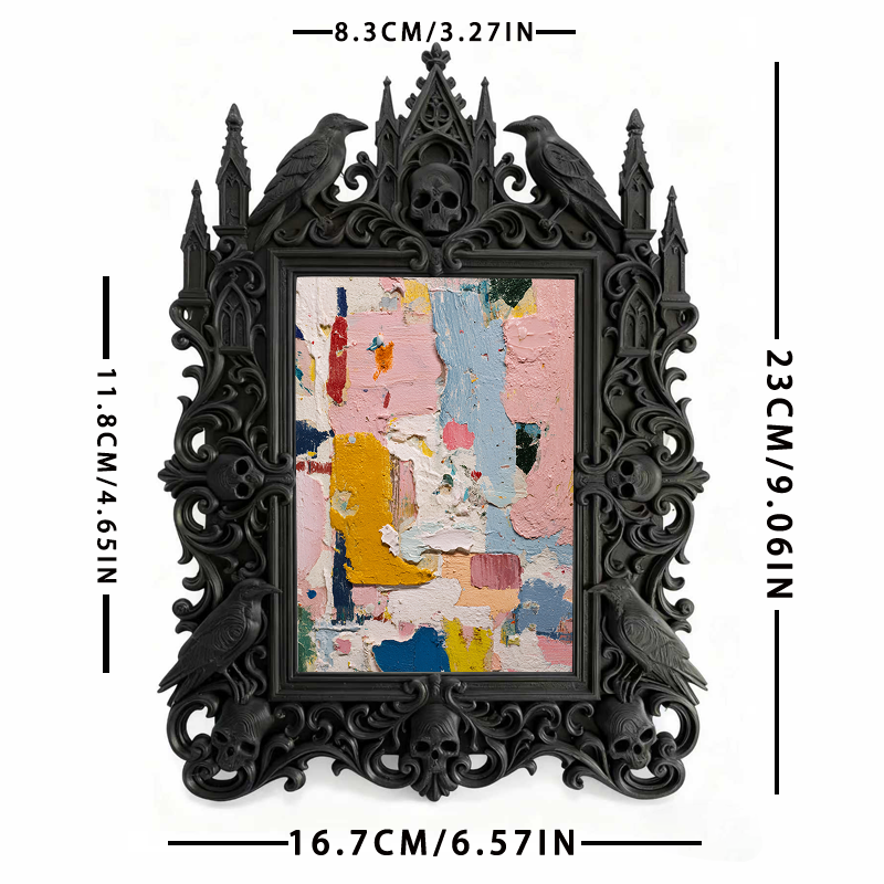 Crowd-pleaser Gothic Dark-style Photo Frame | Horror Cosplay Photoshoot Studio Decor, Photo Ornament, Wall-mountable & Tabletop, Lightweight