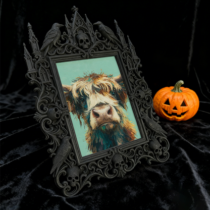 Fast-moving Gothic Dark-style Photo Frame | Gothic Dark Roast Coffee Bean Shop Decor, Photo Ornament, Dual-use Display, Retro Plastic Frame