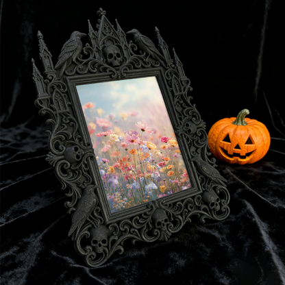 Style-icon Gothic Dark-style Photo Frame | Gothic Kids’ Witch Costume Display Decor, Photo Ornament, Wall/Table Dual-use, Eco-friendly Frame