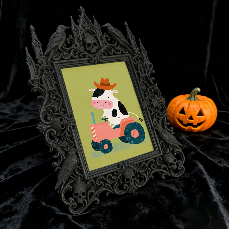 Must-buy Gothic Dark-style Photo Frame | Dark Dried Flower Hair Accessory Shop Decor, Photo Ornament, Wall-mountable & Tabletop, Slim Frame