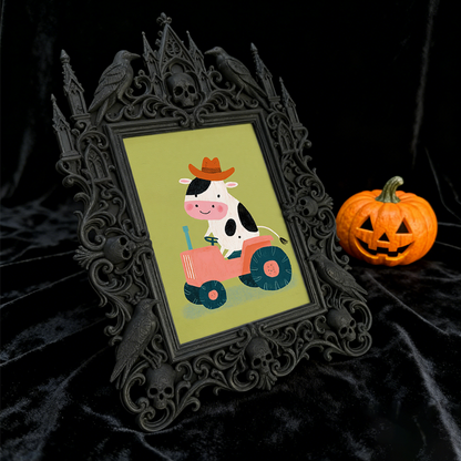 Must-buy Gothic Dark-style Photo Frame | Dark Dried Flower Hair Accessory Shop Decor, Photo Ornament, Wall-mountable & Tabletop, Slim Frame