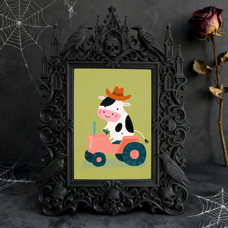 Must-buy Gothic Dark-style Photo Frame | Dark Dried Flower Hair Accessory Shop Decor, Photo Ornament, Wall-mountable & Tabletop, Slim Frame