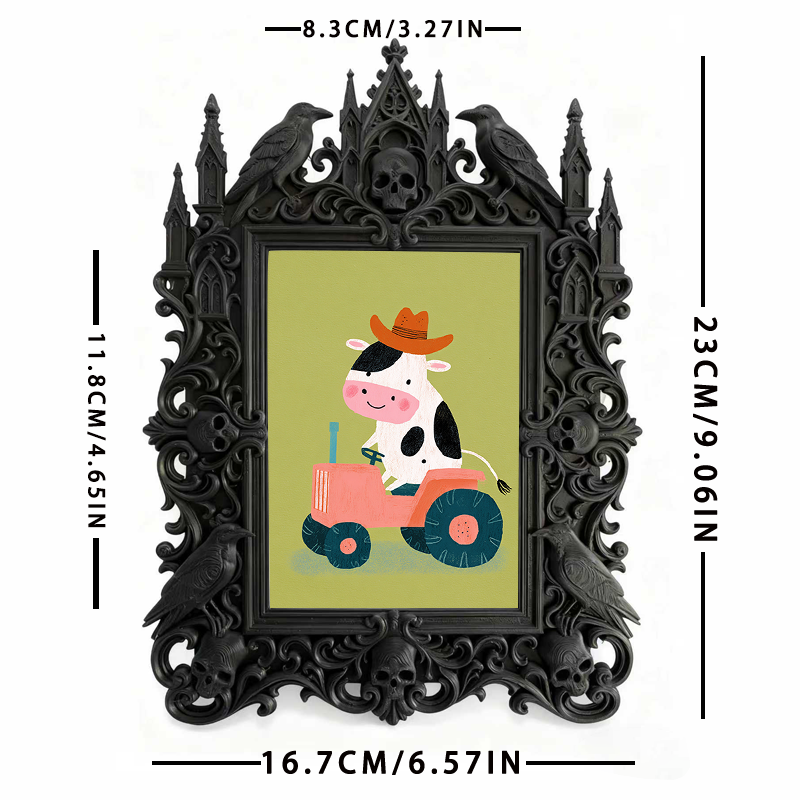 Must-buy Gothic Dark-style Photo Frame | Dark Dried Flower Hair Accessory Shop Decor, Photo Ornament, Wall-mountable & Tabletop, Slim Frame