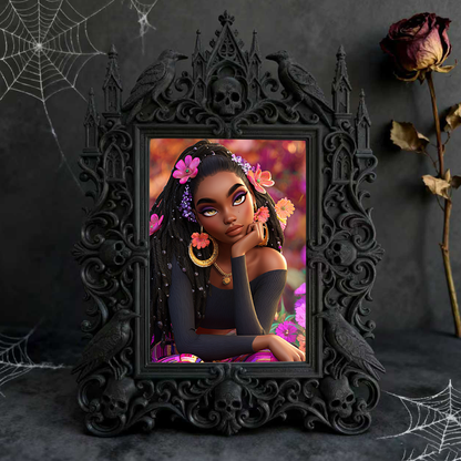 Limited-quantity Gothic Dark-style Photo Frame | Occult Herbalism Tea Blend Shop Decor, Photo Ornament, Wall-mountable & Tabletop, Collectib